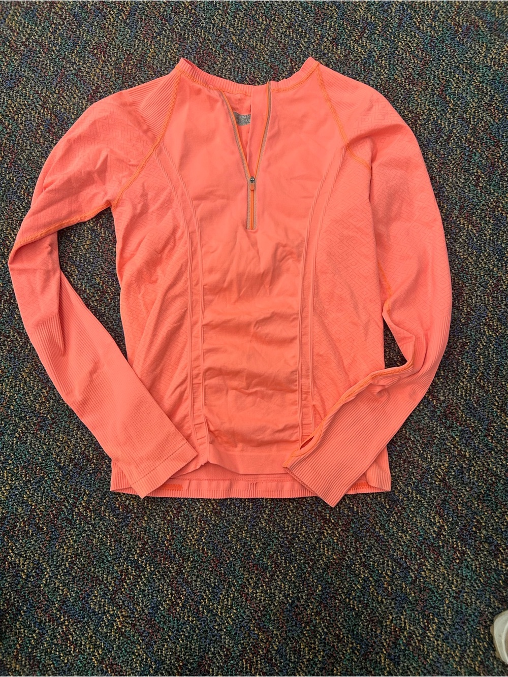 Athleta Coral Quarter-Zip Long Sleeve Performance Top